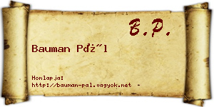 Bauman Pál névjegykártya