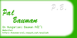 pal bauman business card